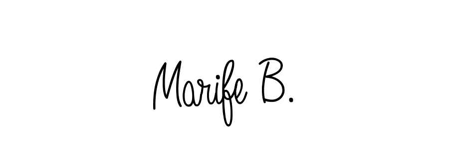 How to make Marife B. name signature. Use Angelique-Rose-font-FFP style for creating short signs online. This is the latest handwritten sign. Marife B. signature style 5 images and pictures png