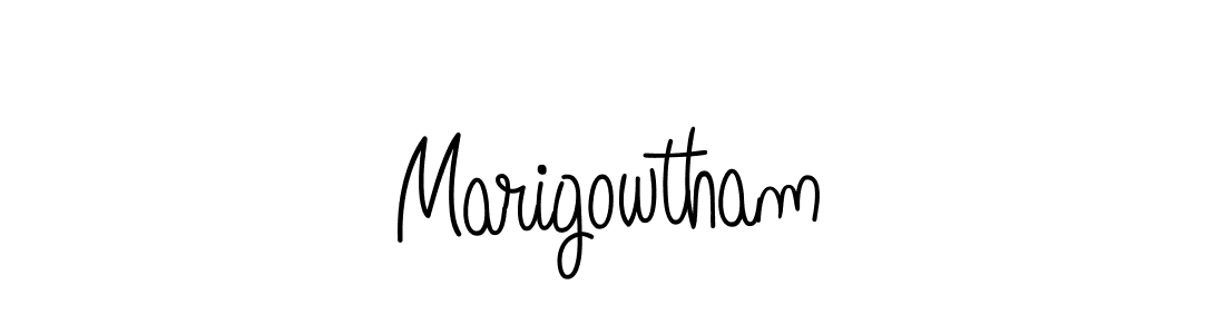 How to make Marigowtham name signature. Use Angelique-Rose-font-FFP style for creating short signs online. This is the latest handwritten sign. Marigowtham signature style 5 images and pictures png