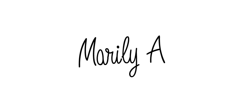 You should practise on your own different ways (Angelique-Rose-font-FFP) to write your name (Marily A) in signature. don't let someone else do it for you. Marily A signature style 5 images and pictures png