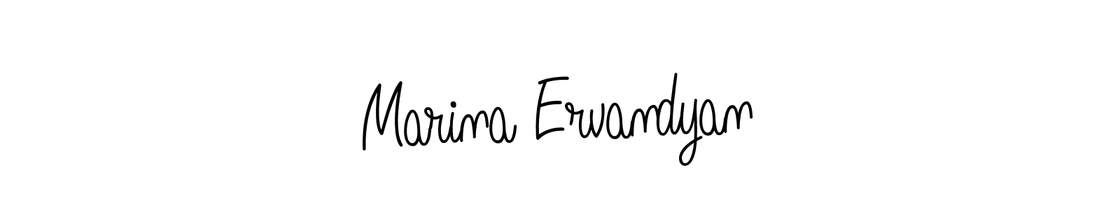 Marina Ervandyan stylish signature style. Best Handwritten Sign (Angelique-Rose-font-FFP) for my name. Handwritten Signature Collection Ideas for my name Marina Ervandyan. Marina Ervandyan signature style 5 images and pictures png