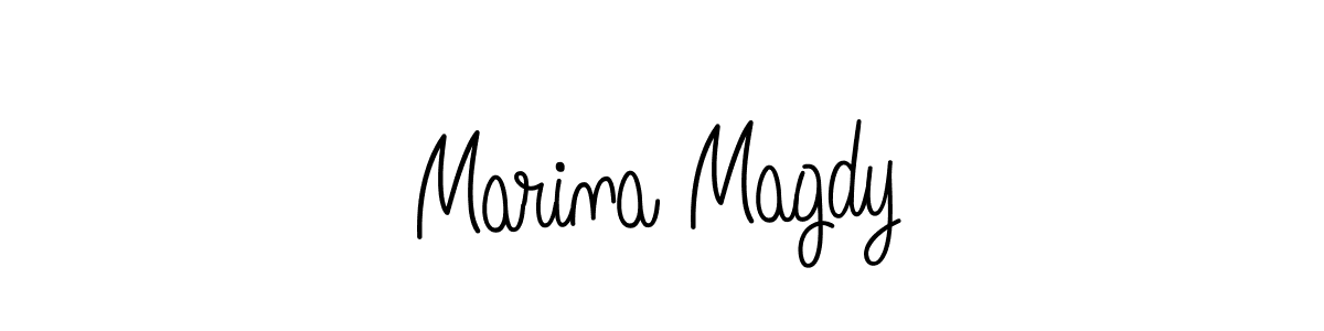 Make a beautiful signature design for name Marina Magdy. With this signature (Angelique-Rose-font-FFP) style, you can create a handwritten signature for free. Marina Magdy signature style 5 images and pictures png