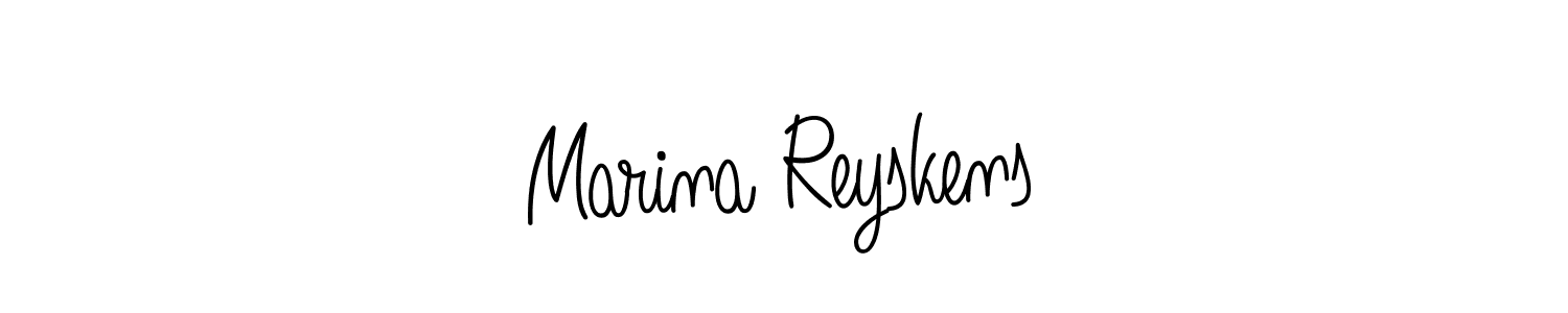 The best way (Angelique-Rose-font-FFP) to make a short signature is to pick only two or three words in your name. The name Marina Reyskens include a total of six letters. For converting this name. Marina Reyskens signature style 5 images and pictures png