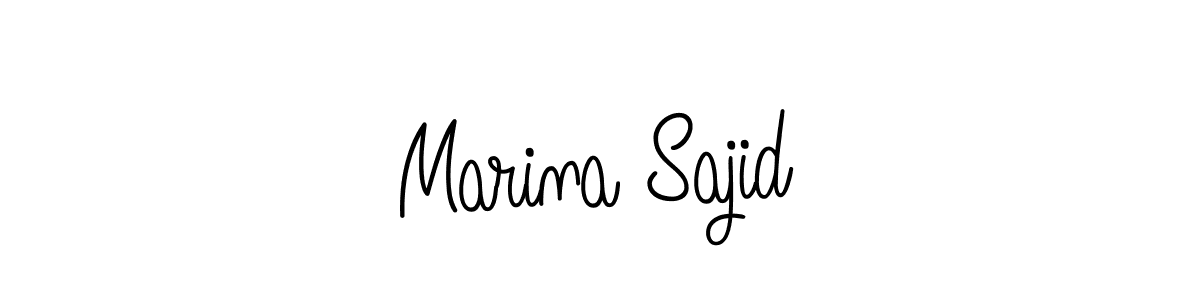 The best way (Angelique-Rose-font-FFP) to make a short signature is to pick only two or three words in your name. The name Marina Sajid include a total of six letters. For converting this name. Marina Sajid signature style 5 images and pictures png