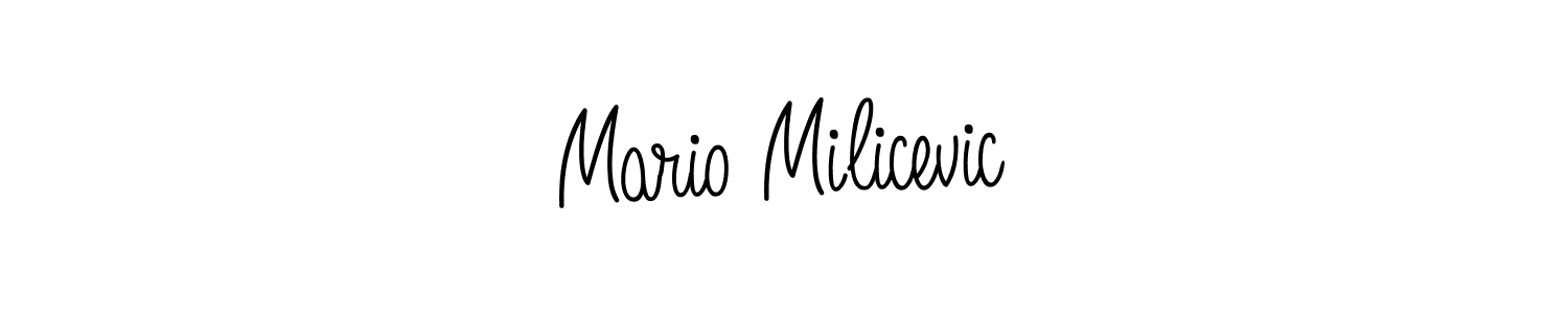 Use a signature maker to create a handwritten signature online. With this signature software, you can design (Angelique-Rose-font-FFP) your own signature for name Mario Milicevic. Mario Milicevic signature style 5 images and pictures png