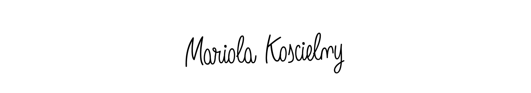 Angelique-Rose-font-FFP is a professional signature style that is perfect for those who want to add a touch of class to their signature. It is also a great choice for those who want to make their signature more unique. Get Mariola Koscielny name to fancy signature for free. Mariola Koscielny signature style 5 images and pictures png