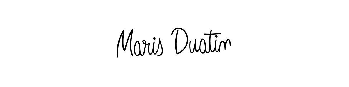 Make a beautiful signature design for name Maris Duatin. With this signature (Angelique-Rose-font-FFP) style, you can create a handwritten signature for free. Maris Duatin signature style 5 images and pictures png