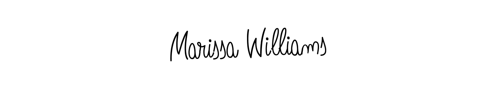 Angelique-Rose-font-FFP is a professional signature style that is perfect for those who want to add a touch of class to their signature. It is also a great choice for those who want to make their signature more unique. Get Marissa Williams name to fancy signature for free. Marissa Williams signature style 5 images and pictures png