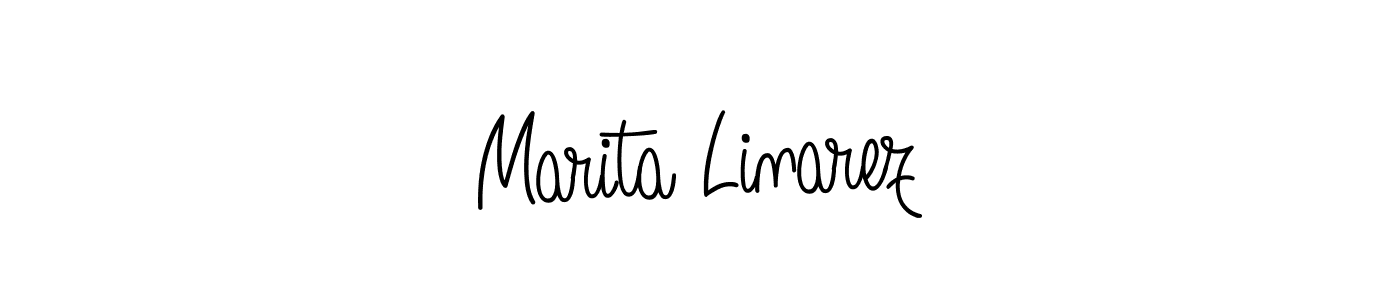 if you are searching for the best signature style for your name Marita Linarez. so please give up your signature search. here we have designed multiple signature styles  using Angelique-Rose-font-FFP. Marita Linarez signature style 5 images and pictures png