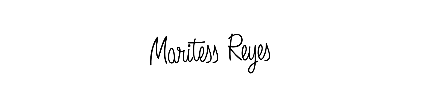 Make a beautiful signature design for name Maritess Reyes. With this signature (Angelique-Rose-font-FFP) style, you can create a handwritten signature for free. Maritess Reyes signature style 5 images and pictures png