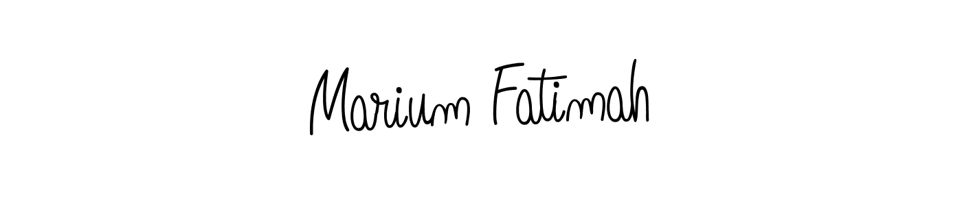 Marium Fatimah stylish signature style. Best Handwritten Sign (Angelique-Rose-font-FFP) for my name. Handwritten Signature Collection Ideas for my name Marium Fatimah. Marium Fatimah signature style 5 images and pictures png