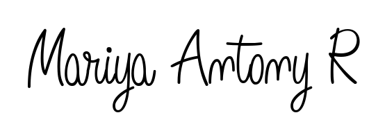 Transform the name Mariya Antony R into a signature masterpiece using Angelique-Rose-font-FFP font. Ideal for photographers, artists, and creators looking for watermarks. Mariya Antony R signature style 5 images and pictures png