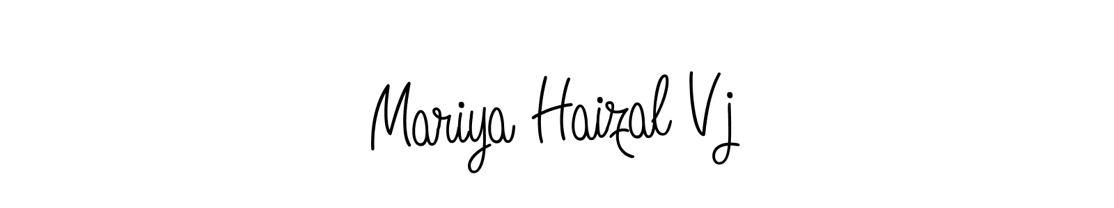 How to Draw Mariya Haizal Vj signature style? Angelique-Rose-font-FFP is a latest design signature styles for name Mariya Haizal Vj. Mariya Haizal Vj signature style 5 images and pictures png