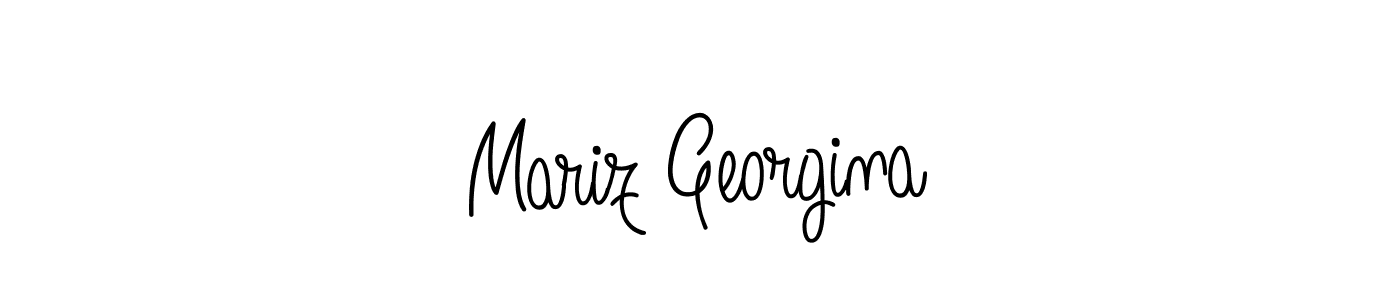 How to make Mariz Georgina name signature. Use Angelique-Rose-font-FFP style for creating short signs online. This is the latest handwritten sign. Mariz Georgina signature style 5 images and pictures png