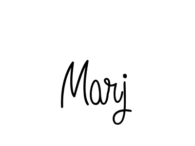 Make a beautiful signature design for name Marj. With this signature (Angelique-Rose-font-FFP) style, you can create a handwritten signature for free. Marj signature style 5 images and pictures png
