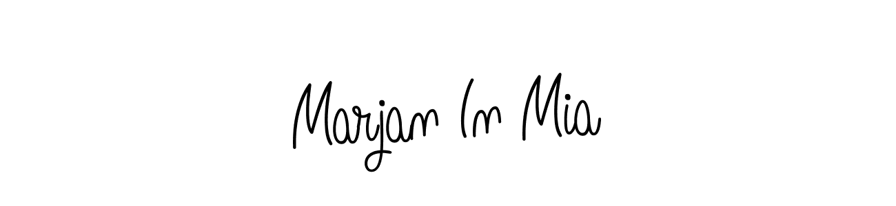 Use a signature maker to create a handwritten signature online. With this signature software, you can design (Angelique-Rose-font-FFP) your own signature for name Marjan In Mia. Marjan In Mia signature style 5 images and pictures png