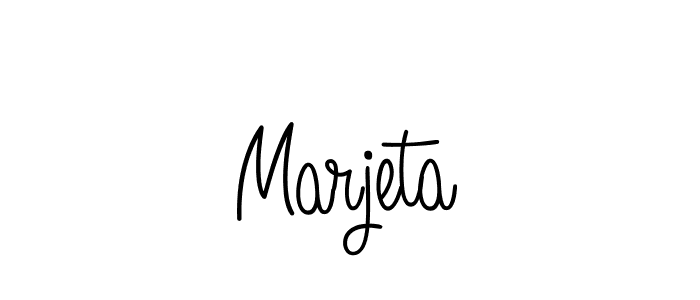 Design your own signature with our free online signature maker. With this signature software, you can create a handwritten (Angelique-Rose-font-FFP) signature for name Marjeta. Marjeta signature style 5 images and pictures png