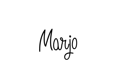 Make a beautiful signature design for name Marjo. With this signature (Angelique-Rose-font-FFP) style, you can create a handwritten signature for free. Marjo signature style 5 images and pictures png