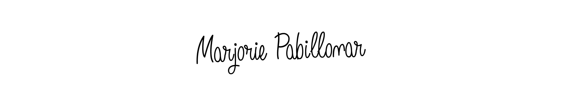 Marjorie Pabillonar stylish signature style. Best Handwritten Sign (Angelique-Rose-font-FFP) for my name. Handwritten Signature Collection Ideas for my name Marjorie Pabillonar. Marjorie Pabillonar signature style 5 images and pictures png