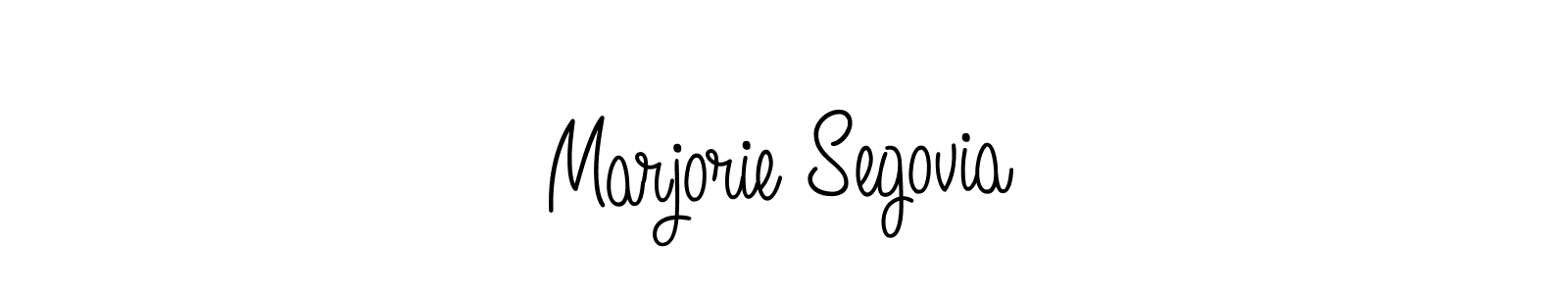 The best way (Angelique-Rose-font-FFP) to make a short signature is to pick only two or three words in your name. The name Marjorie Segovia include a total of six letters. For converting this name. Marjorie Segovia signature style 5 images and pictures png