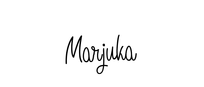 if you are searching for the best signature style for your name Marjuka. so please give up your signature search. here we have designed multiple signature styles  using Angelique-Rose-font-FFP. Marjuka signature style 5 images and pictures png
