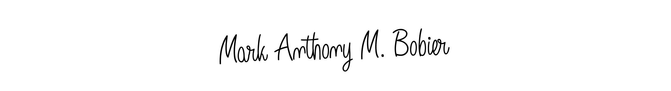 The best way (Angelique-Rose-font-FFP) to make a short signature is to pick only two or three words in your name. The name Mark Anthony M. Bobier include a total of six letters. For converting this name. Mark Anthony M. Bobier signature style 5 images and pictures png