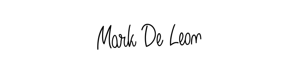 Make a beautiful signature design for name Mark De Leon. With this signature (Angelique-Rose-font-FFP) style, you can create a handwritten signature for free. Mark De Leon signature style 5 images and pictures png