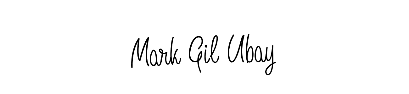 Make a beautiful signature design for name Mark Gil Ubay. With this signature (Angelique-Rose-font-FFP) style, you can create a handwritten signature for free. Mark Gil Ubay signature style 5 images and pictures png