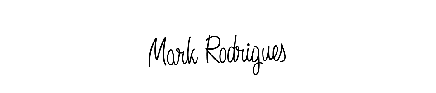 You should practise on your own different ways (Angelique-Rose-font-FFP) to write your name (Mark Rodrigues) in signature. don't let someone else do it for you. Mark Rodrigues signature style 5 images and pictures png