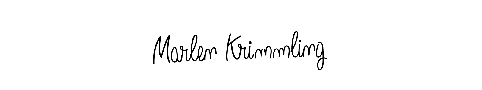 The best way (Angelique-Rose-font-FFP) to make a short signature is to pick only two or three words in your name. The name Marlen Krimmling include a total of six letters. For converting this name. Marlen Krimmling signature style 5 images and pictures png