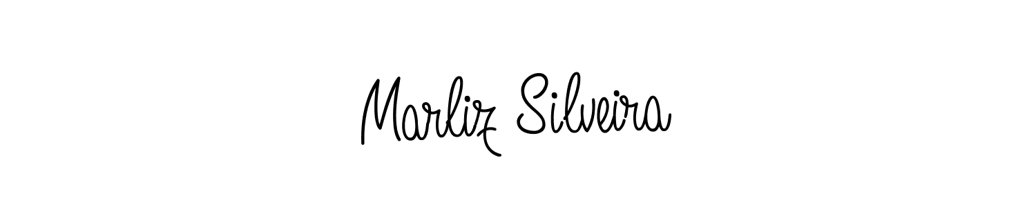 The best way (Angelique-Rose-font-FFP) to make a short signature is to pick only two or three words in your name. The name Marliz Silveira include a total of six letters. For converting this name. Marliz Silveira signature style 5 images and pictures png