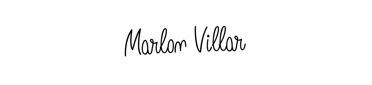 The best way (Angelique-Rose-font-FFP) to make a short signature is to pick only two or three words in your name. The name Marlon Villar include a total of six letters. For converting this name. Marlon Villar signature style 5 images and pictures png