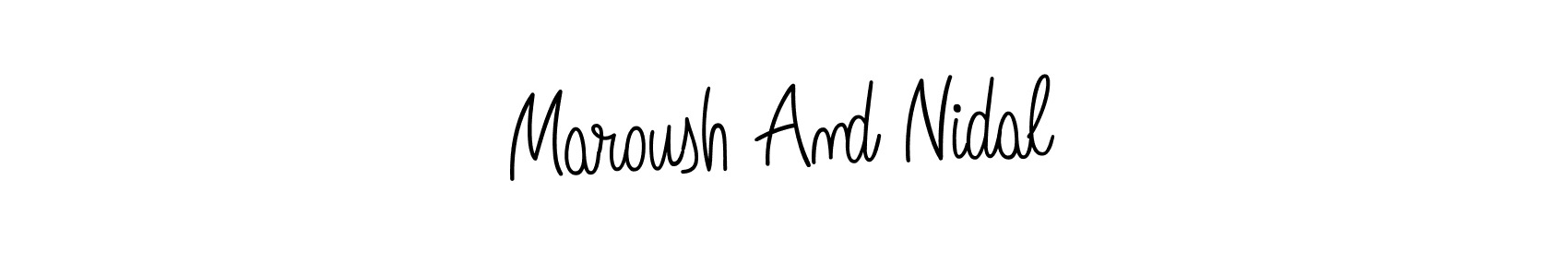 How to make Maroush And Nidal signature? Angelique-Rose-font-FFP is a professional autograph style. Create handwritten signature for Maroush And Nidal name. Maroush And Nidal signature style 5 images and pictures png