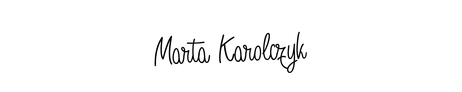 if you are searching for the best signature style for your name Marta Karolczyk. so please give up your signature search. here we have designed multiple signature styles  using Angelique-Rose-font-FFP. Marta Karolczyk signature style 5 images and pictures png