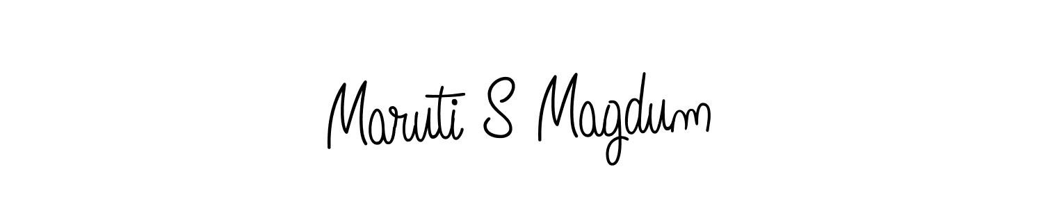 How to make Maruti S Magdum name signature. Use Angelique-Rose-font-FFP style for creating short signs online. This is the latest handwritten sign. Maruti S Magdum signature style 5 images and pictures png