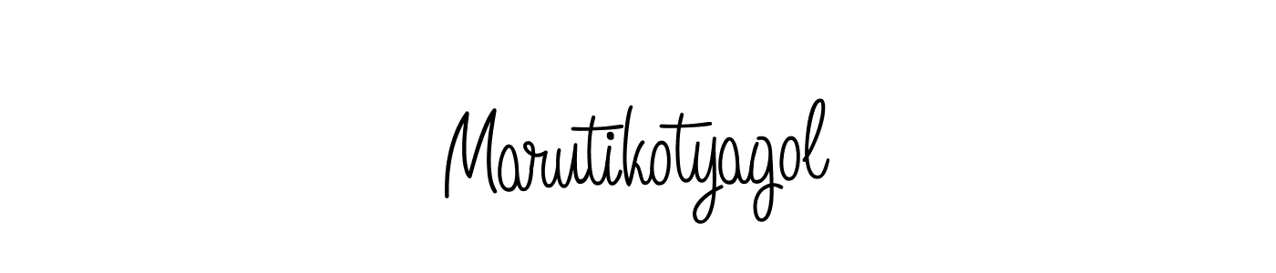 The best way (Angelique-Rose-font-FFP) to make a short signature is to pick only two or three words in your name. The name Marutikotyagol include a total of six letters. For converting this name. Marutikotyagol signature style 5 images and pictures png