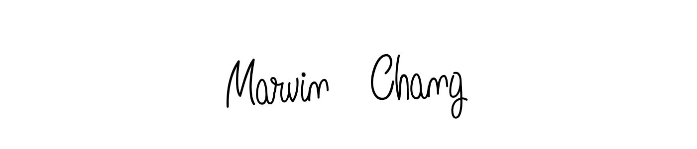You should practise on your own different ways (Angelique-Rose-font-FFP) to write your name (Marvin   Chang) in signature. don't let someone else do it for you. Marvin   Chang signature style 5 images and pictures png