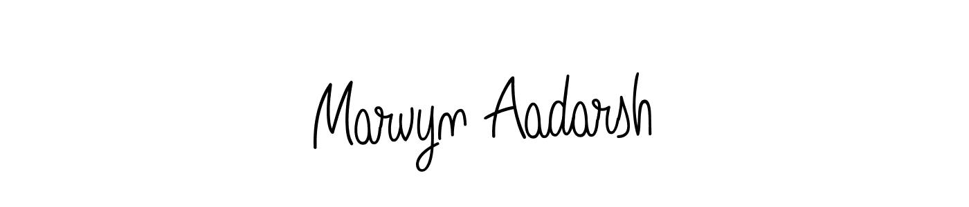 Also we have Marvyn Aadarsh name is the best signature style. Create professional handwritten signature collection using Angelique-Rose-font-FFP autograph style. Marvyn Aadarsh signature style 5 images and pictures png