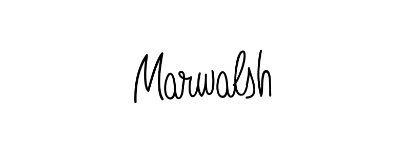You should practise on your own different ways (Angelique-Rose-font-FFP) to write your name (Marwalsh) in signature. don't let someone else do it for you. Marwalsh signature style 5 images and pictures png