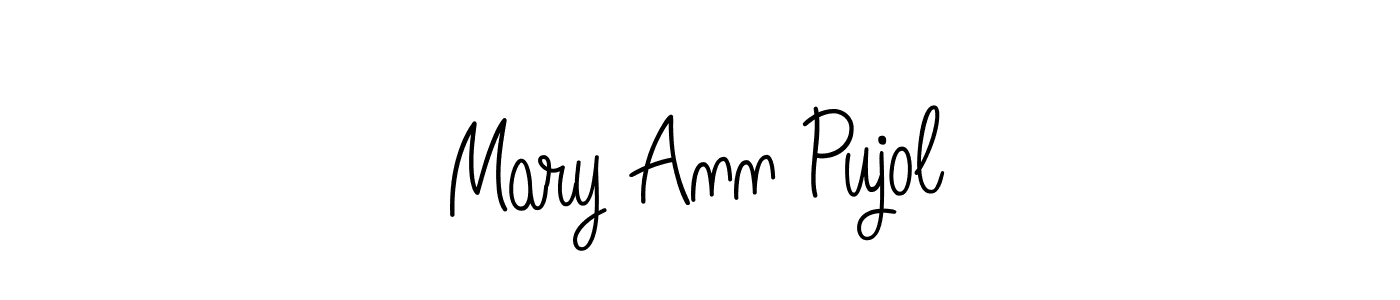 Create a beautiful signature design for name Mary Ann Pujol. With this signature (Angelique-Rose-font-FFP) fonts, you can make a handwritten signature for free. Mary Ann Pujol signature style 5 images and pictures png