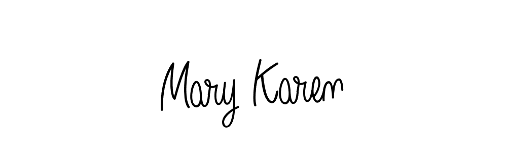 Mary Karen stylish signature style. Best Handwritten Sign (Angelique-Rose-font-FFP) for my name. Handwritten Signature Collection Ideas for my name Mary Karen. Mary Karen signature style 5 images and pictures png