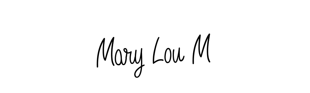 Use a signature maker to create a handwritten signature online. With this signature software, you can design (Angelique-Rose-font-FFP) your own signature for name Mary Lou M. Mary Lou M signature style 5 images and pictures png