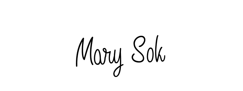 How to make Mary Sok name signature. Use Angelique-Rose-font-FFP style for creating short signs online. This is the latest handwritten sign. Mary Sok signature style 5 images and pictures png