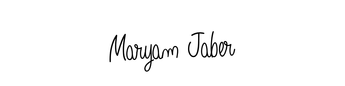 You should practise on your own different ways (Angelique-Rose-font-FFP) to write your name (Maryam Jaber) in signature. don't let someone else do it for you. Maryam Jaber signature style 5 images and pictures png