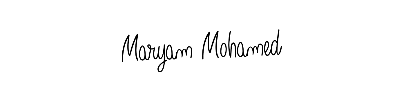 Use a signature maker to create a handwritten signature online. With this signature software, you can design (Angelique-Rose-font-FFP) your own signature for name Maryam Mohamed. Maryam Mohamed signature style 5 images and pictures png