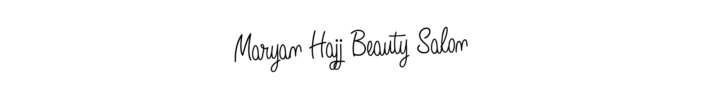 Make a beautiful signature design for name Maryan Hajj Beauty Salon. With this signature (Angelique-Rose-font-FFP) style, you can create a handwritten signature for free. Maryan Hajj Beauty Salon signature style 5 images and pictures png