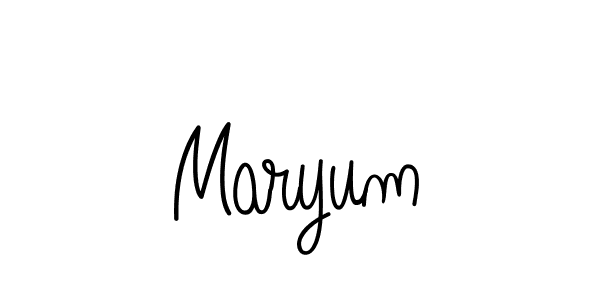 Make a beautiful signature design for name Maryum. With this signature (Angelique-Rose-font-FFP) style, you can create a handwritten signature for free. Maryum signature style 5 images and pictures png