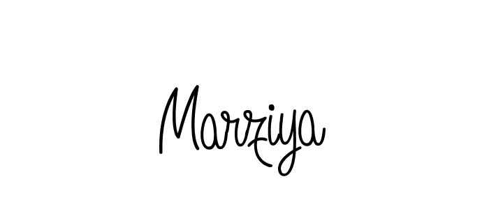 Make a beautiful signature design for name Marziya. With this signature (Angelique-Rose-font-FFP) style, you can create a handwritten signature for free. Marziya signature style 5 images and pictures png