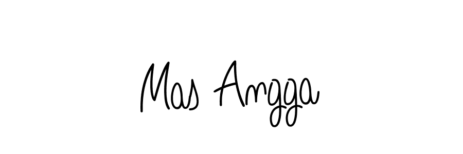 Use a signature maker to create a handwritten signature online. With this signature software, you can design (Angelique-Rose-font-FFP) your own signature for name Mas Angga. Mas Angga signature style 5 images and pictures png