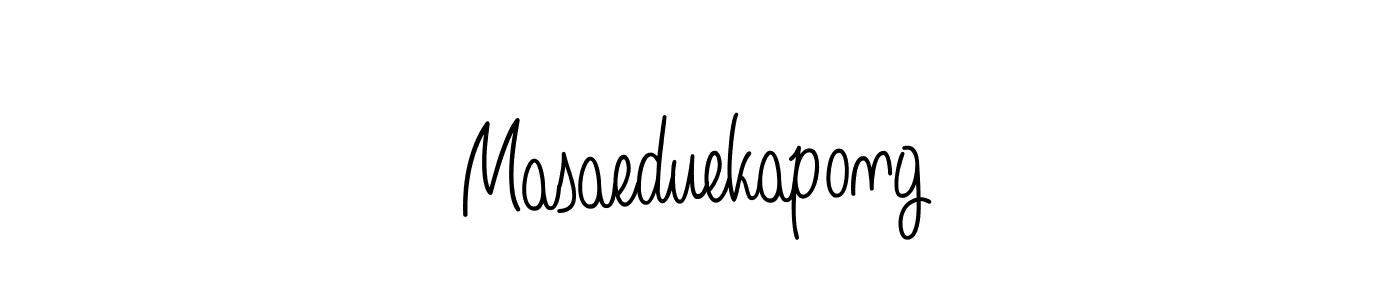 Design your own signature with our free online signature maker. With this signature software, you can create a handwritten (Angelique-Rose-font-FFP) signature for name Masaeduekapong. Masaeduekapong signature style 5 images and pictures png