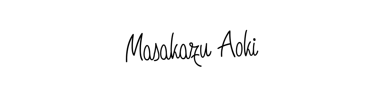 Angelique-Rose-font-FFP is a professional signature style that is perfect for those who want to add a touch of class to their signature. It is also a great choice for those who want to make their signature more unique. Get Masakazu Aoki name to fancy signature for free. Masakazu Aoki signature style 5 images and pictures png